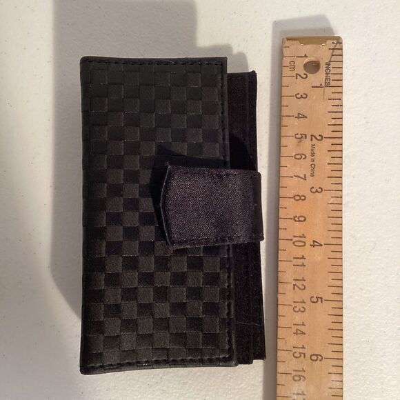 LANCOME Black Checkered Lipstick Cosmetic Case Mirror Made in France Lancome - Picture 6 of 6